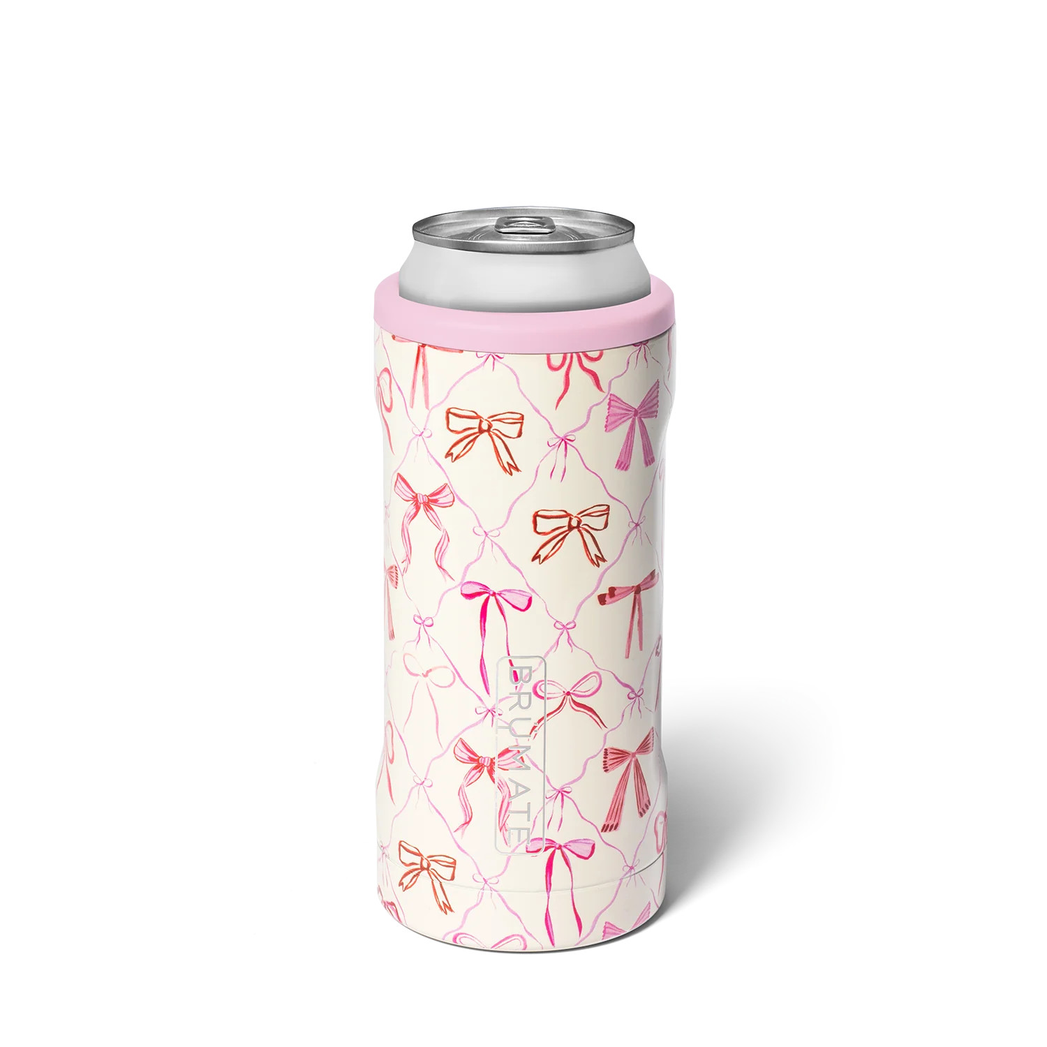 Hopsulator Slim | Pink Bow Can Cooler | BrüMate | Brumate