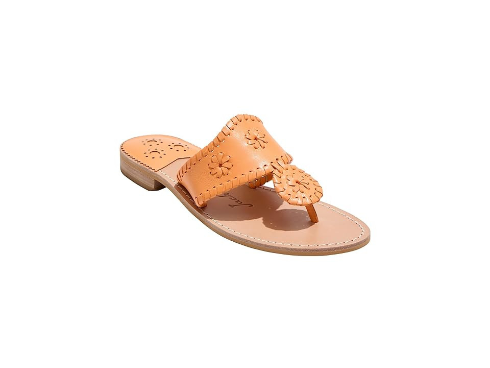 Jack Rogers Jacks Flat Sandals - Leather Women's Sandals Apricot : 10 M | Zappos