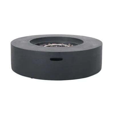 Dark Gray Outdoor Fireplace, 50000 , Lightweight Concrete Charming Modern Fireplace Pit, 50,000 | Wayfair North America