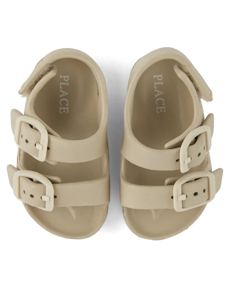 Unisex Baby Buckle Slides - tan | The Children's Place