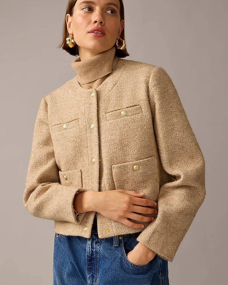 Collection cropped lady jacket in Italian wool-blend bouclé | J. Crew US