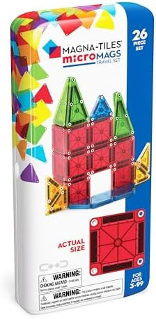 MAGNA-TILES microMAGS 26-Piece Travel Magnetic Construction Set – Bold Colors, The Original Mag... | Amazon (US)