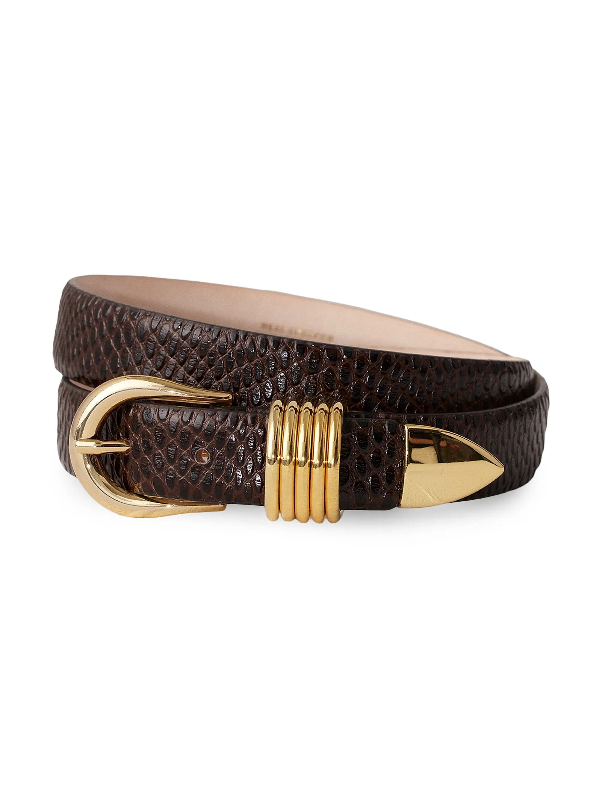 Hollyhock Viper Leather Belt | Saks Fifth Avenue