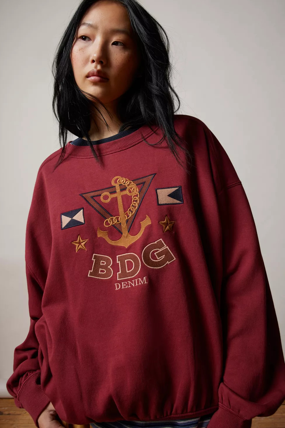 BDG Embroidered Anchor Sweatshirt | Urban Outfitters (US and RoW)