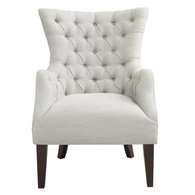 Steelton Button Tufted Wingback Chair Upholstery: Ivory | Wayfair North America