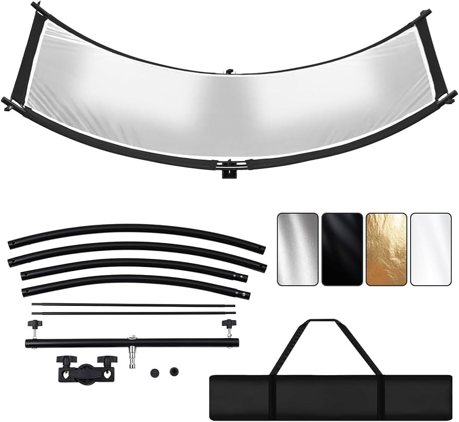 Clamshell Light Reflector/Diffuser with Carrying Case,70"X24" (4 Color in 1) Arclight Curved Eyel... | Amazon (US)