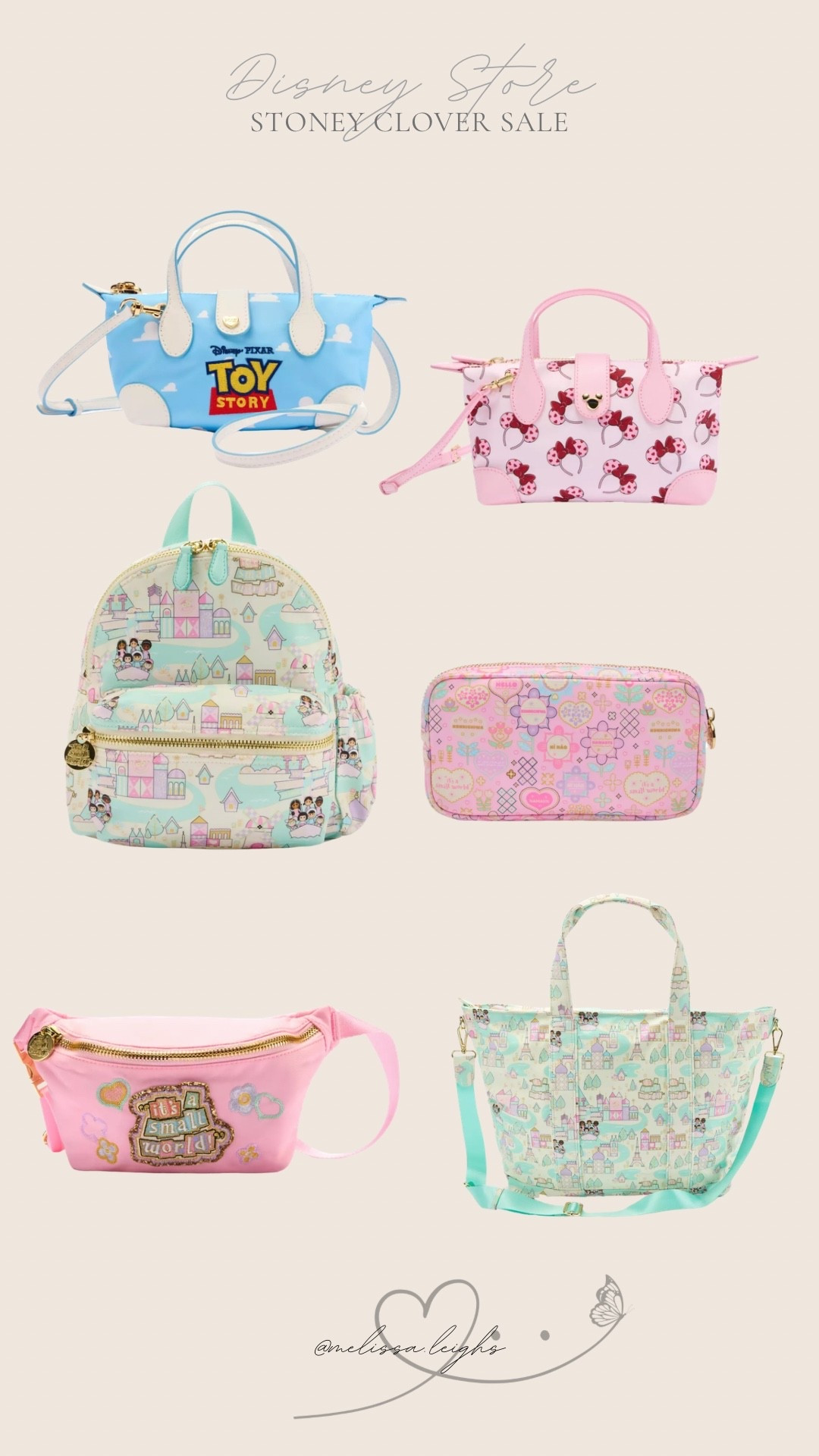 Stoney clover lane collections on sale in Disney store - it’s a small world, Valentine’s Day, Toy Story - pouchette crossbody bag, xl belt bag/fanny pack, backpack, tote bag 

ootd, Outfit inspo, Disney parks finds, Disney parks Outfit, Disney bound, affordable outfit, casual outfit, Disney seasonal , Etsy finds, Disney outfit, Mickey ears, minimal Disney style, #ltkdisney, Disney ears, Disney aesthetic, theme park outfit, Disney parks outfit ideas, comfy Disney outfit, small business finds, Disney accessories, Disney bags 



#LTKSaleAlert #LTKTravel #LTKootd