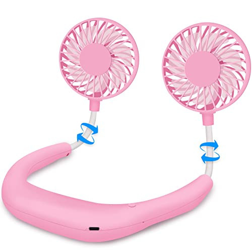 SZ-JIAHAIYU Portable Neck Fan Rechargeable USB Hands-Free Fan Personal 360° Double Headed Free Rotation 3 Speed Adjustable Wearable Face Mini Small Fan Perfect for Working, Office, Reading, Traveling | Amazon (US)