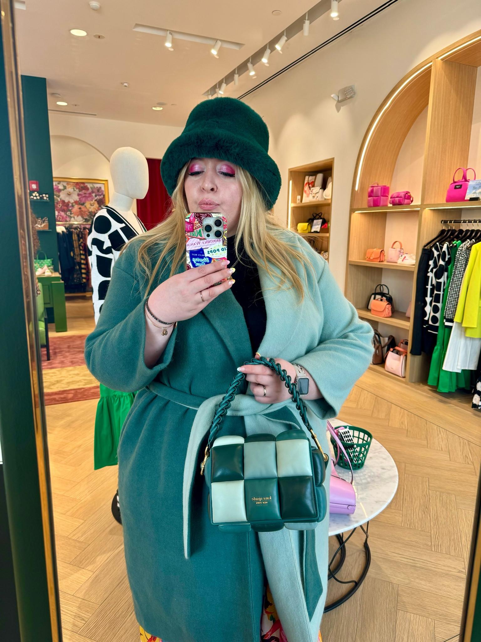 When the purse matches the hat and jacket perfectly 🙌🏻👗💚🧼🩵 

#LTKstyletip #LTKitbag