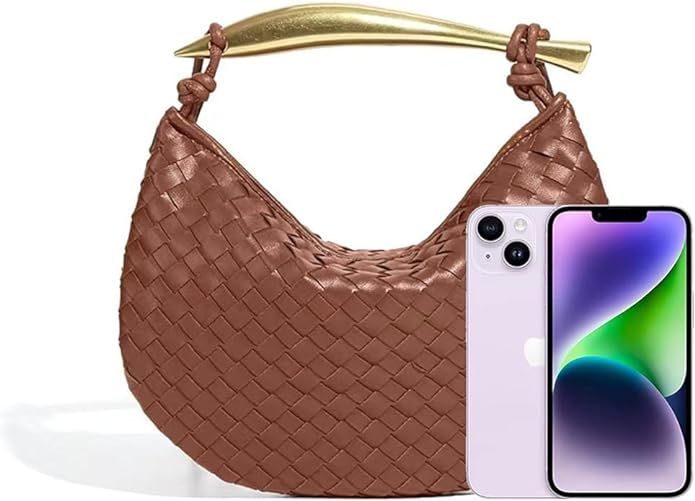 Woven Handbag PU Leather Crossbody Shoulder Bag Hobo Bags Women's Fashion Dumpling Clutch Bags… | Amazon (US)