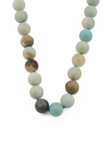 Made In India Brass And Amazonite Beaded Necklace | TJ Maxx