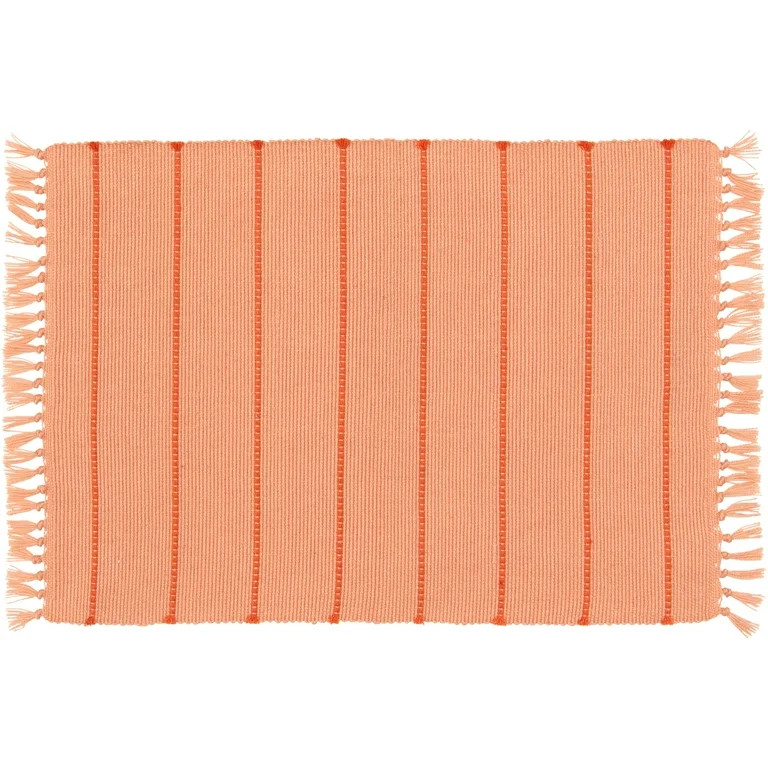 Mainstays by Becky G. & Alejandra Indoor/Outdoor Layering Rug, Orange Stripe, 24" x 36" | Walmart (US)