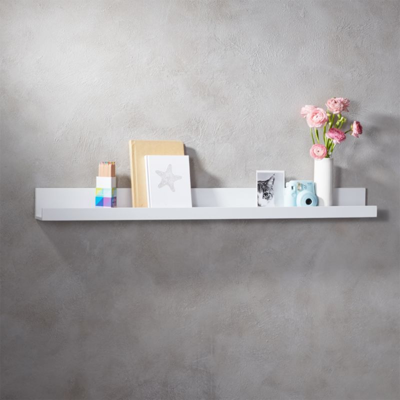 Piano White Wall Shelf 48" + Reviews | CB2 | CB2