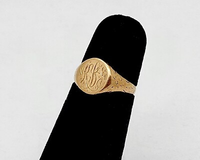 ANTIQUE ART NOUVEAU M.ALEXANDER 10K SOLID GOLD KBG SIGNET RING,5.25  | eBay | eBay US