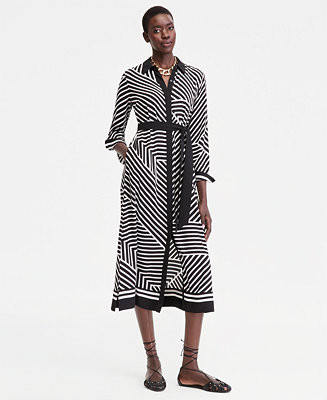 Women's Long Sleeve Geo Print Shirtdress, Macy's Exclusive | Macy's