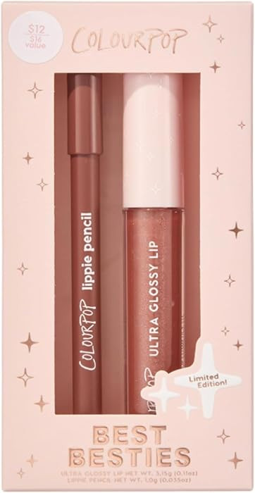 ColourPop Best Besties Lip Pencil & Gloss Duo - Shimmery Nude Lip Combo for Definition & Shine - ... | Amazon (US)