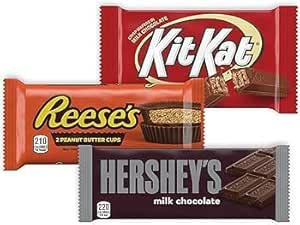 HERSHEY'S, KIT KAT and REESE'S Assorted Milk Chocolate, Valentine's Day Candy Variety Box, 27.3 o... | Amazon (US)