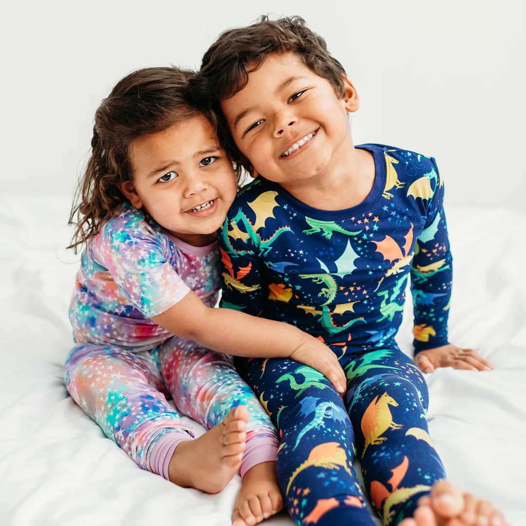 Dragon Galaxy Two-Piece Bamboo Viscose Pajama Set | Little Sleepies
