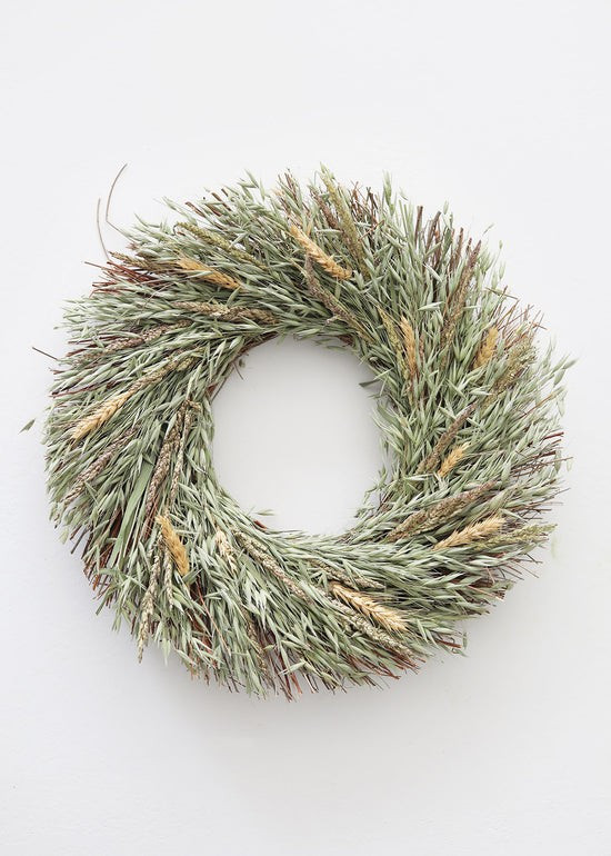 Natural Dried Wheat Grass Wreath - 18 | Afloral (US)