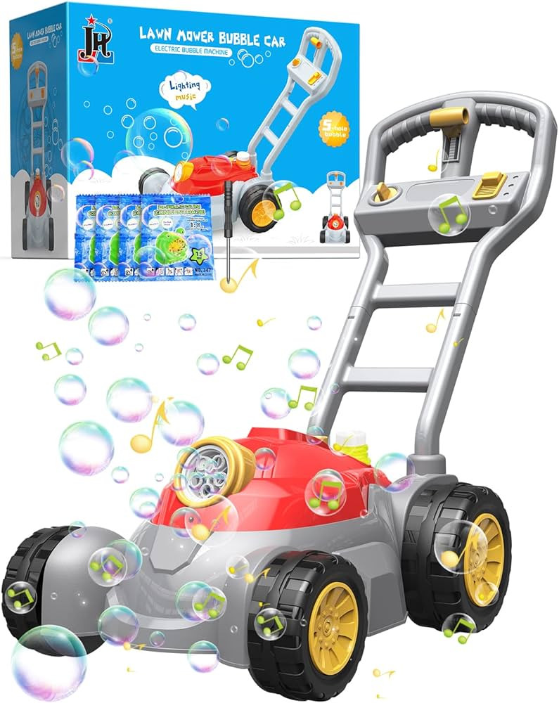 (Upgraded) Bubble Lawn Mower, BEYYON Red Lawn Mower Bubble Machine for Kids,Bubble Machine for To... | Amazon (US)