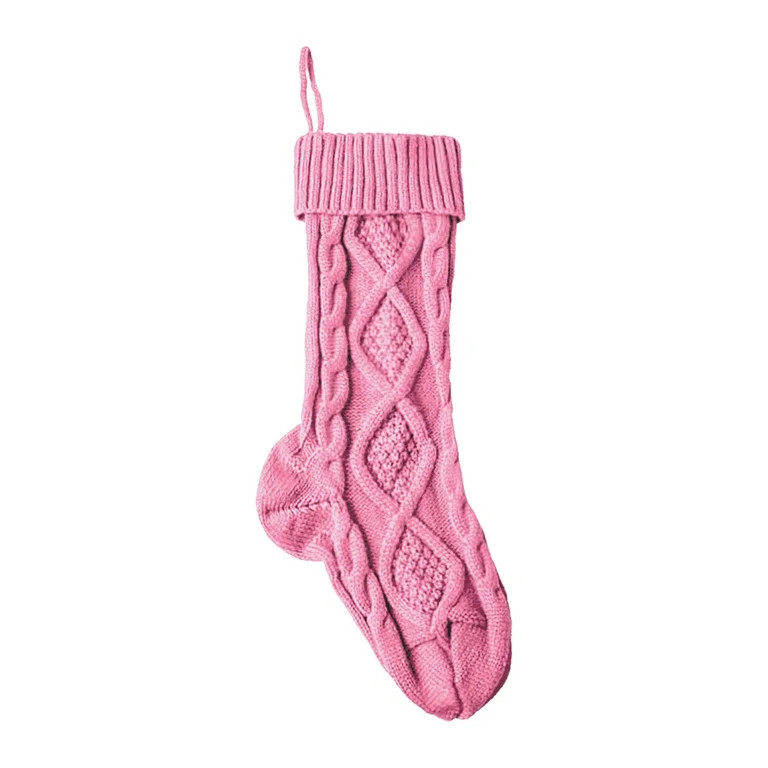 Christmas Stockings, Cable Knitted Large Size Stocking Gifts & Decorations, Christmas Knitted Sto... | Walmart (US)