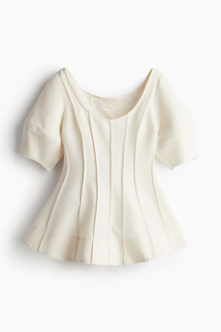 Flared balloon-sleeved blouse | H&M (UK, MY, IN, SG, PH, TW, HK)