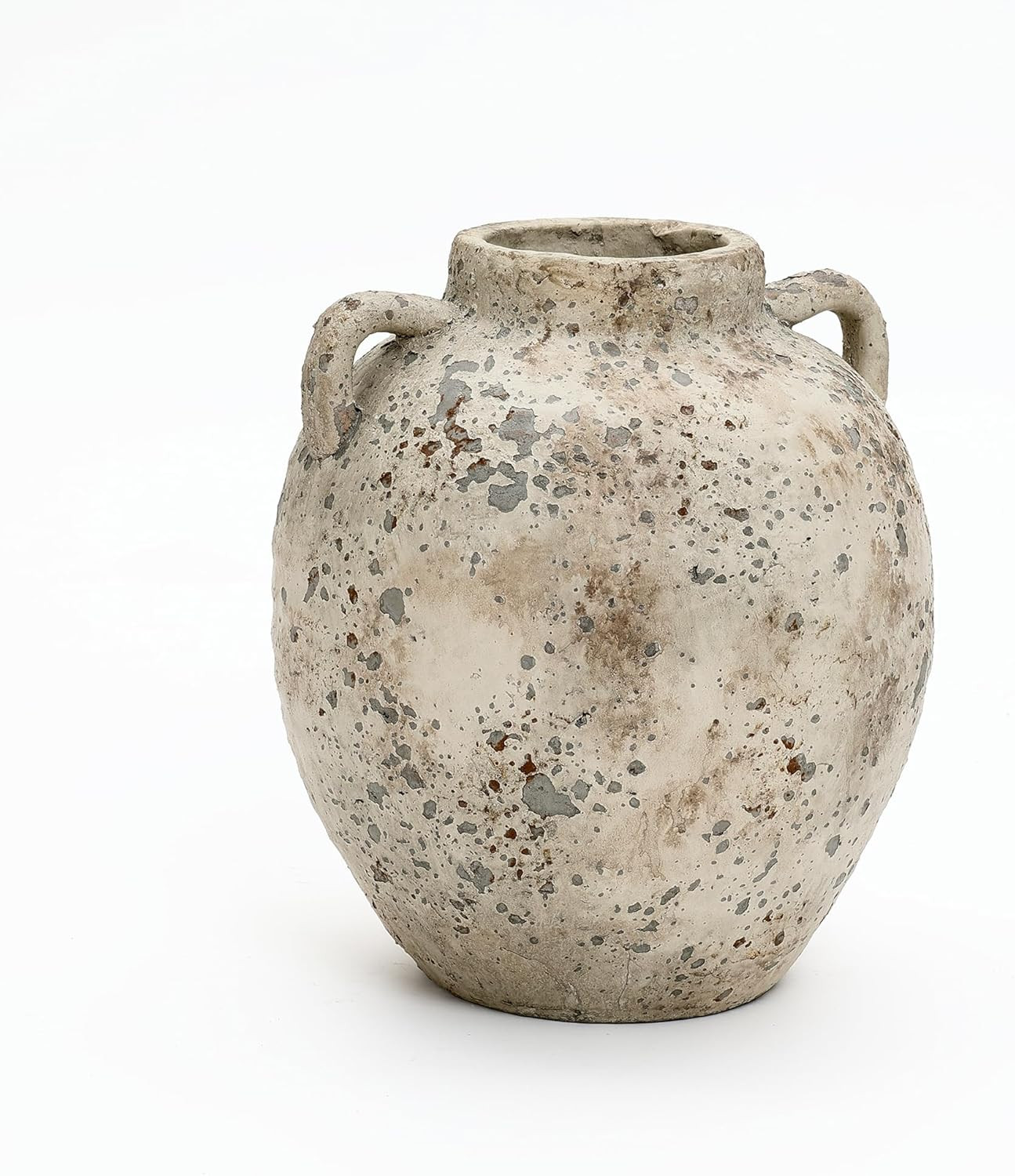 LuxenHome Rustic Antiqued Ceramic Vase, 12'' Tall Round Bouquet Terracotta Vase, Farmhouse Vase f... | Amazon (US)