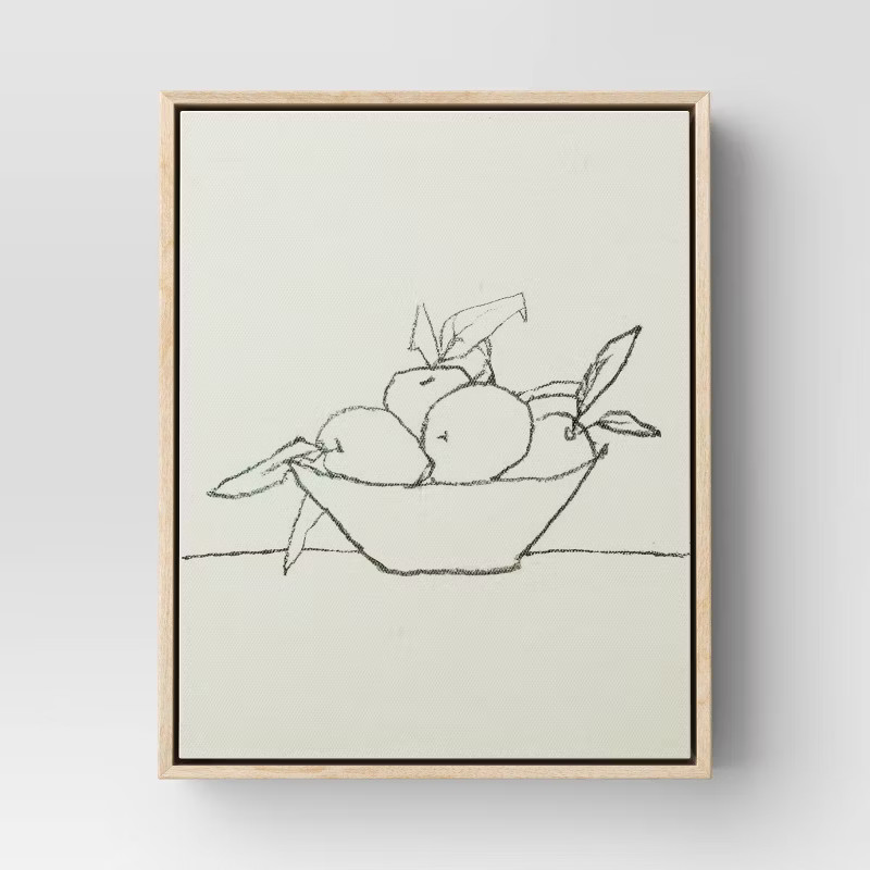 8" x 10" Fruit Bowl Unframed Wall Canvas Tan - Threshold™ | Target