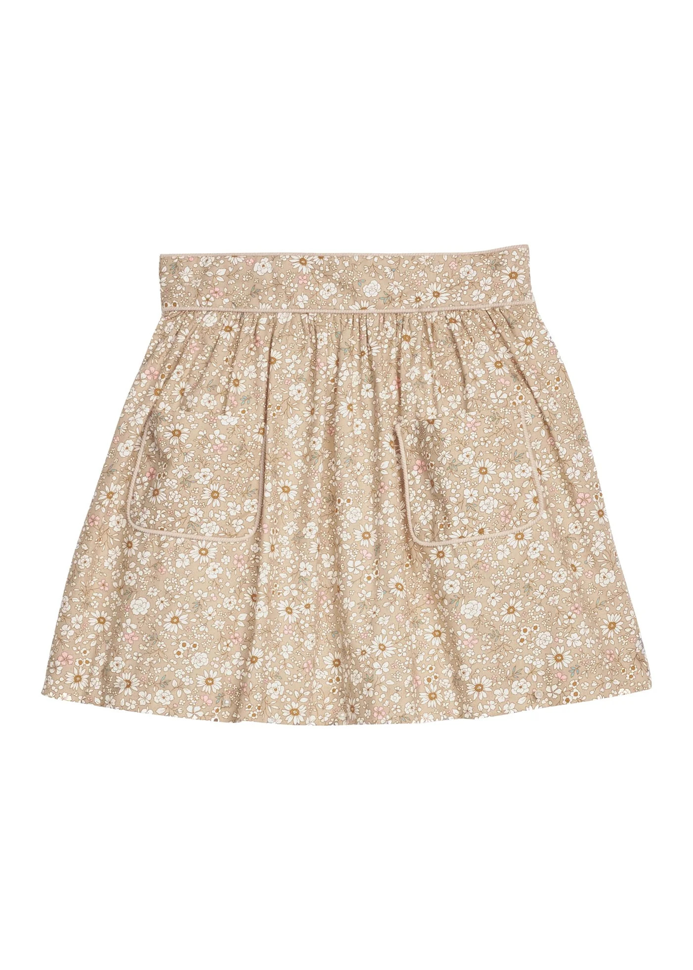 Camden Floral Clemens Skirt - Girls Khaki Floral Skirt for Fall | Little English