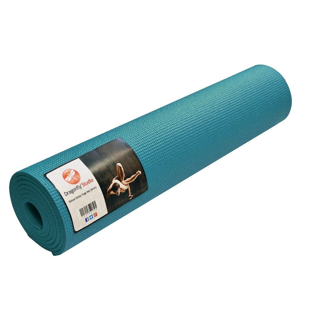DragonFly Studio Deluxe Sticky Yoga Mat - Teal Green (6mm) | Target