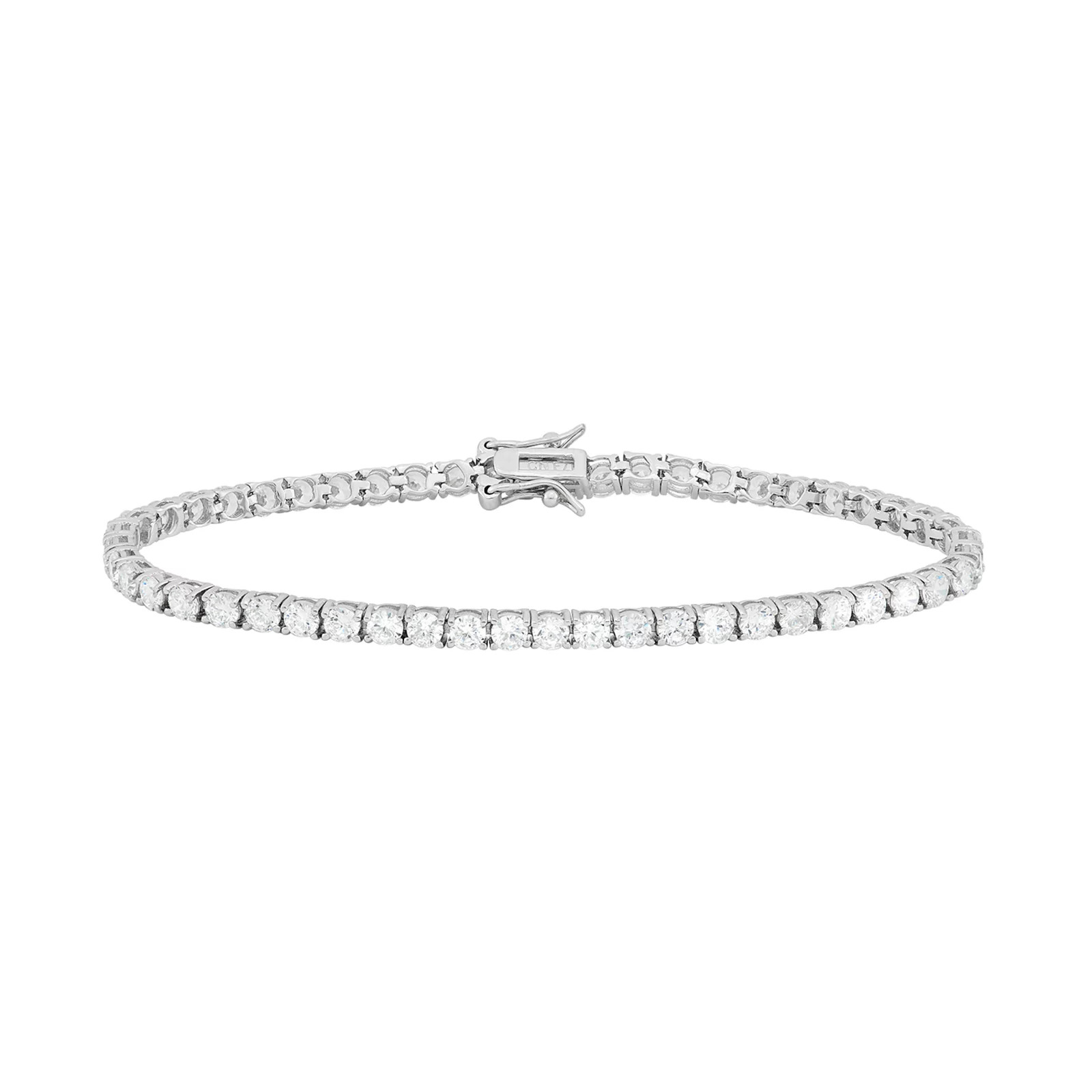 Cubic Zirconia Sterling Silver Tennis Bracelet, Women's, Size: 7.25"", White | Kohl's