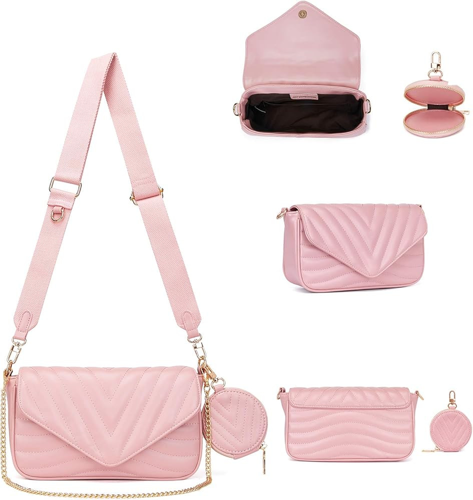 Small Quilted Crossbody Bags for Women Stylish Designer Purses and Handbags with Coin Purse includin | Amazon (US)