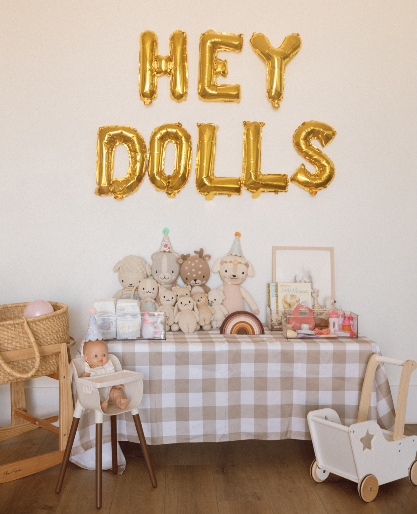 Baby doll brunch birthday party ideas! We made this table full of supplies to take care of your own baby doll! Stuffed animals are from cuddle and kind!

#LTKkids #LTKfindsunder50 #LTKparties