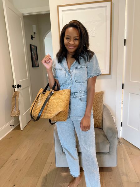 Love this bag! I’ve been eying it for a while & finally got it! Wearing a medium in my jumpsuit 🤍

Summer tote, summer bag, summer diaper bag, straw bag, straw tote, Nordstrom new, ALLSAINTS bag, Allen’s tote, beach tote, neutral tote, neutral summer tote, neutral beach tote, beach bag 