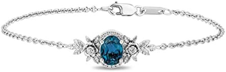 Enchanted Disney Fine Jewelry Cinderella Bracelet for Women | Sterling Silver | London Blue Topaz... | Amazon (US)
