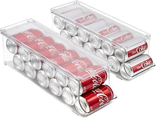 Sorbus Soda Can Organizer for Refrigerator Stackable Can Holder Dispenser with Lid for Fridge, Pantr | Amazon (US)