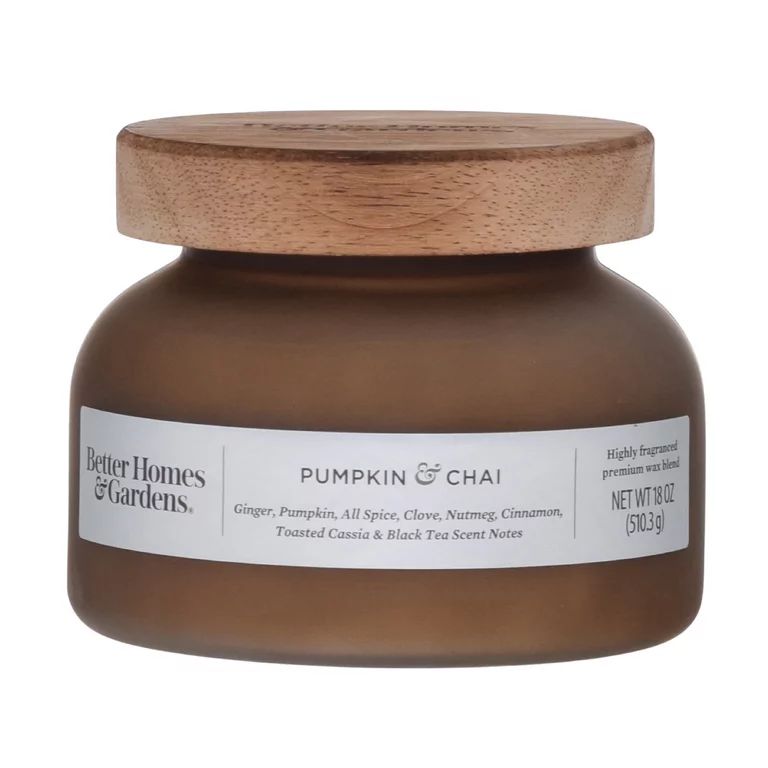 Better Homes & Gardens 18oz Pumpkin & Chai Scented 2-wick Bell Jar Candle | Walmart (US)