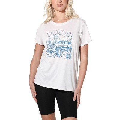 Women's Ford Bronco Desert Blue Mono Loose T-Shirt, White, Medium | Target