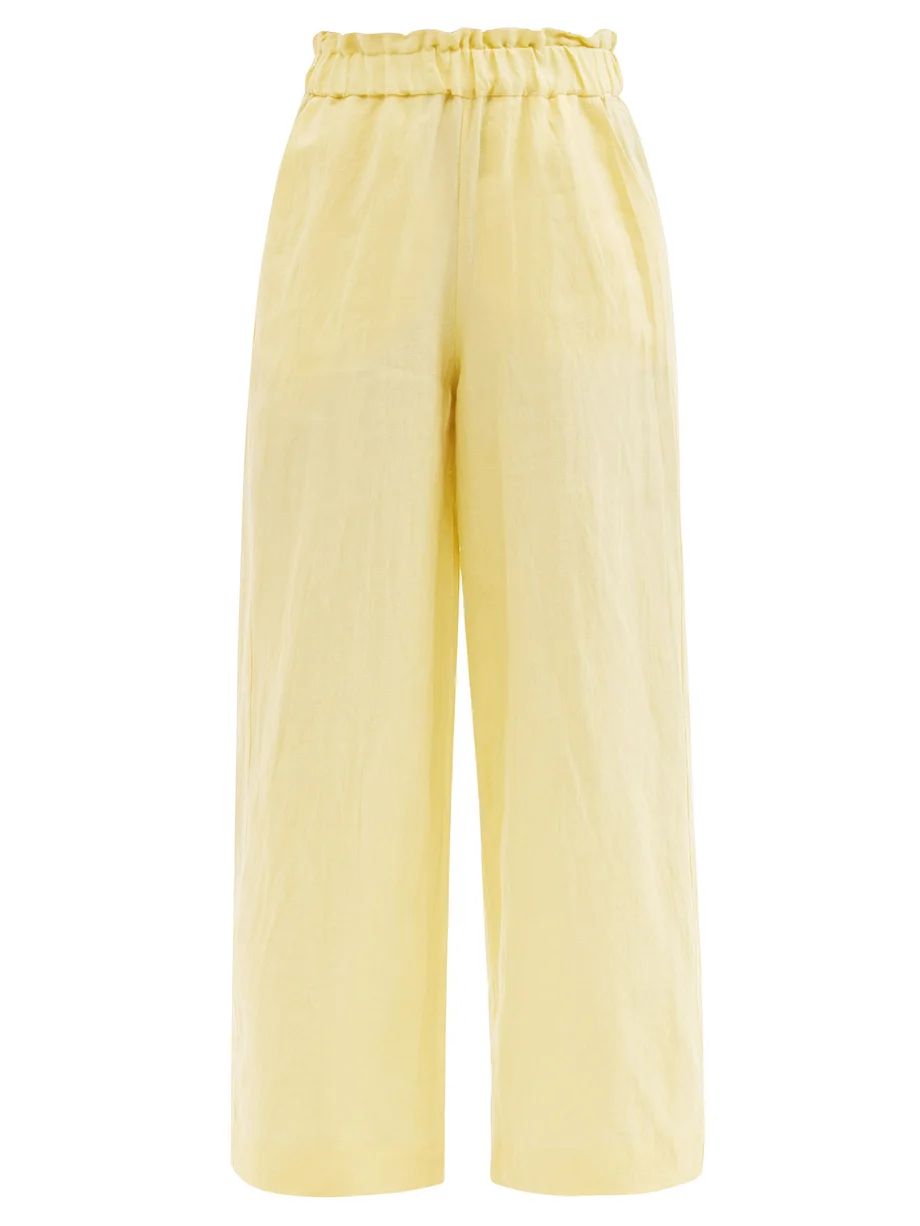 Natalia organic-linen wide-leg trousers | Matches (US)