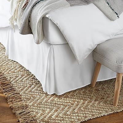 Amazon Basics Pleated Bed Skirt - King, Bright White | Amazon (US)