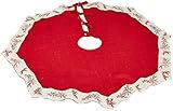 Arty Imports Mistletoe and Holly Embroidered Tree Skirt | Amazon (US)