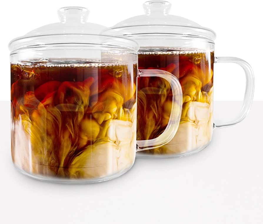 (Set of 2) 12.5 oz(400ml) Doubled Wall Insulated Borosilicate Glass Coffee/Espresso Mug Tea Cup w... | Amazon (US)
