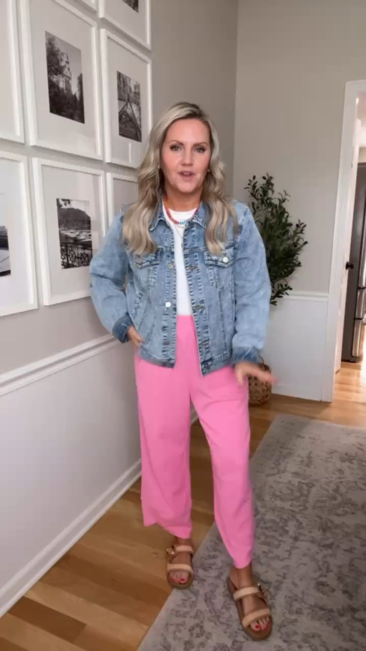 These pink pants are a step up from leggings without sacrificing the comfort. I paired them with a simple tee and jean jacket to tie it all together. This simple everyday outfit incorporates comfort and style!! 💕

everyday style everyday casual outfits easy style ideas comfortable outfits jean jacket outfits pink pants outfits colorful jewelry accessories spring wardrobe refresh spring styles spring outfits lovelylifestyling 

#LTKSeasonal #LTKOver40 #LTKfoodie