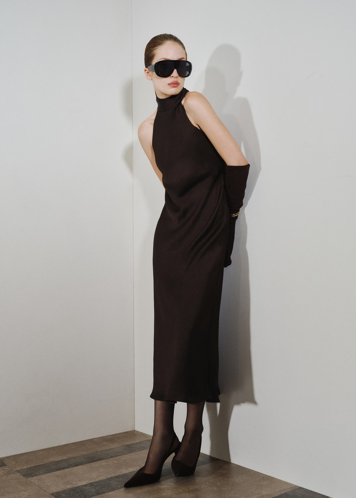Satin dress with creased effect | Mango (US/MX/AU)
