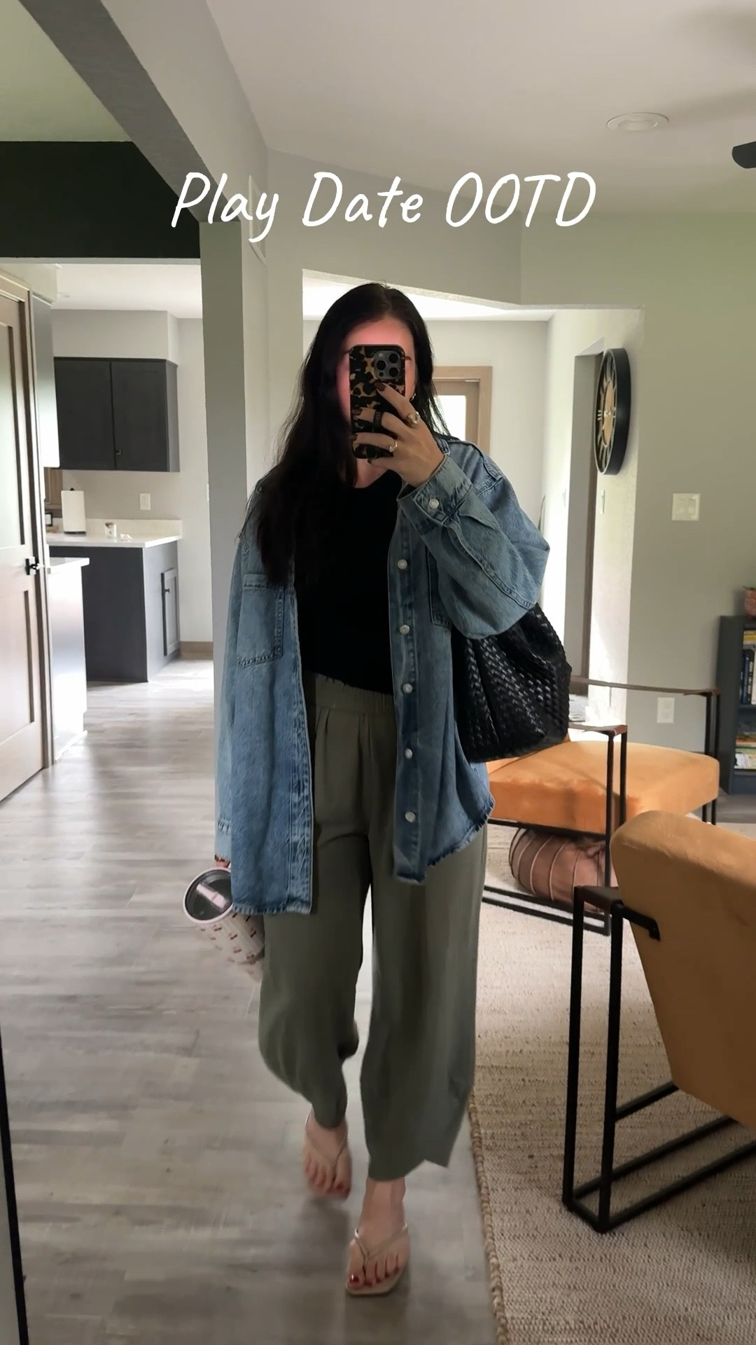 Perfect early fall outfit for chasing the toddlers around in! Amazon barrel sweatpants, lounge pants, denim shirt outfit

#LTKSeasonal #LTKStyleTip