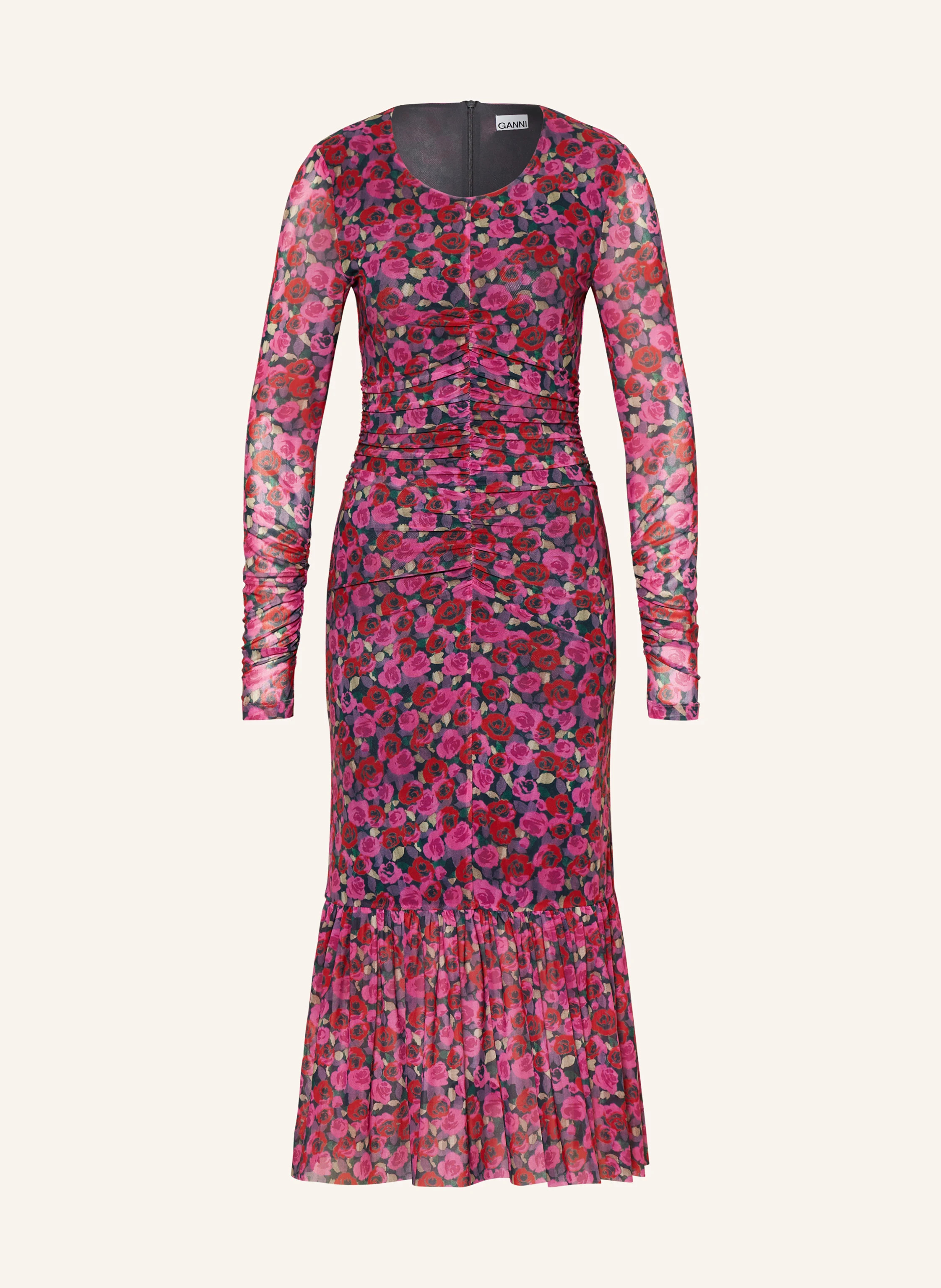 GANNI Mesh-Kleid in fuchsia/ rot/ grün | Breuninger (DACH)