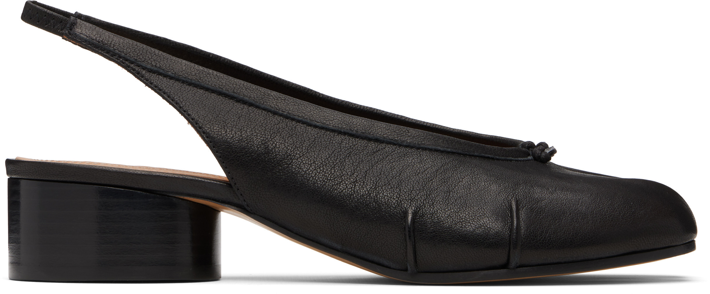 Maison Margiela Black Tabi New Ballerina Slingback Heels | SSENSE