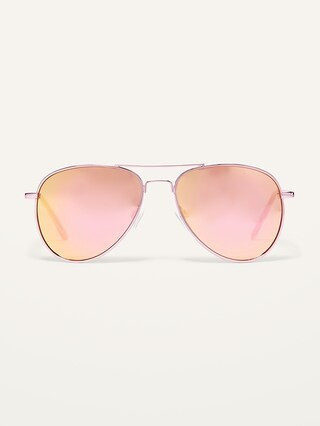 Pink-Wire Aviator Sunglasses for Women | Old Navy (US)