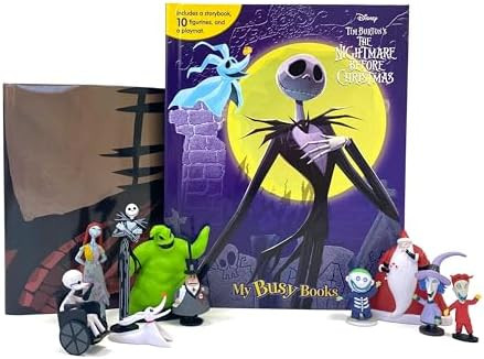 Disney Nightmare Before Christmas My Busy Books - Storybook, 10 figurines, playmat | Amazon (US)