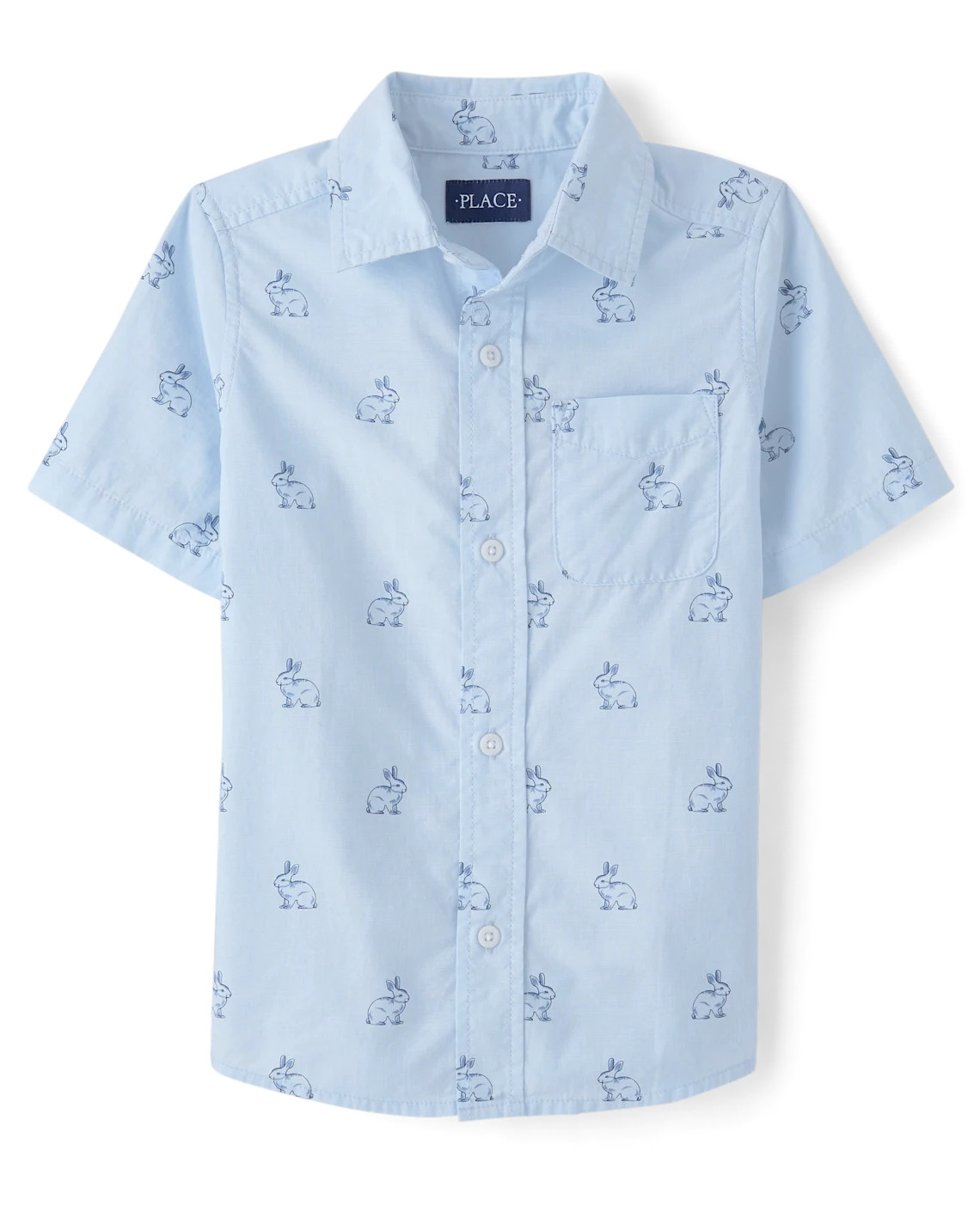 Boys Dad And Me Bunny Poplin Button Up Shirt - blue | The Children's Place